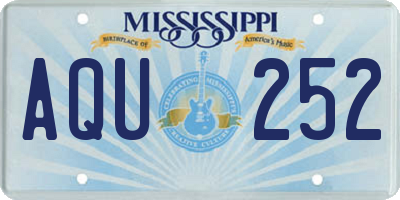MS license plate AQU252