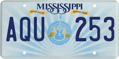 MS license plate AQU253