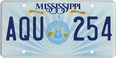 MS license plate AQU254