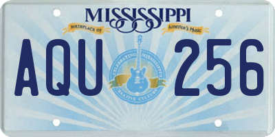 MS license plate AQU256