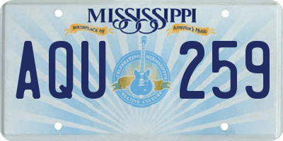 MS license plate AQU259
