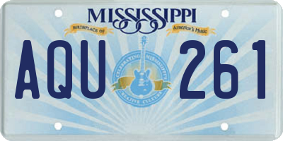 MS license plate AQU261