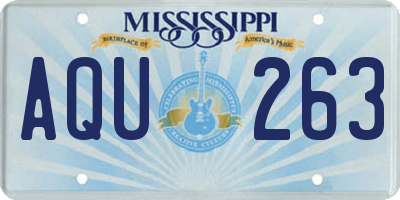 MS license plate AQU263