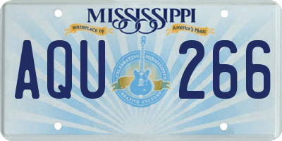 MS license plate AQU266