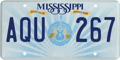 MS license plate AQU267