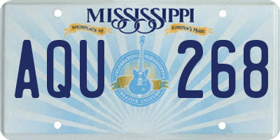 MS license plate AQU268