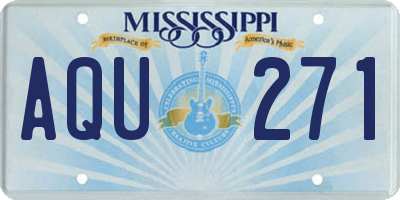 MS license plate AQU271