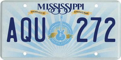 MS license plate AQU272