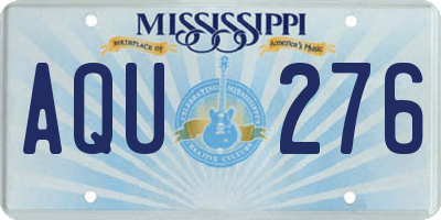 MS license plate AQU276