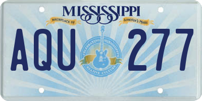 MS license plate AQU277