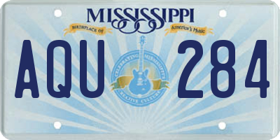 MS license plate AQU284