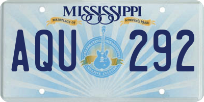 MS license plate AQU292
