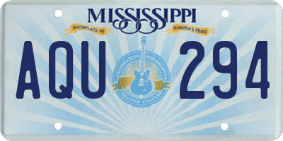 MS license plate AQU294
