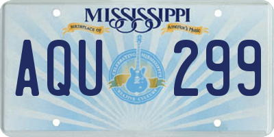 MS license plate AQU299