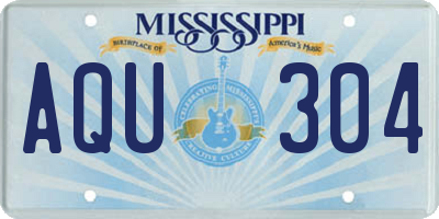 MS license plate AQU304