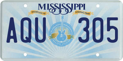 MS license plate AQU305