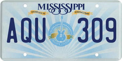 MS license plate AQU309
