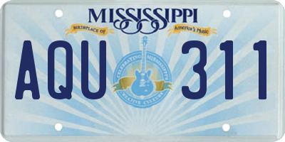 MS license plate AQU311