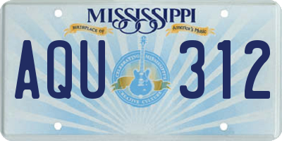 MS license plate AQU312