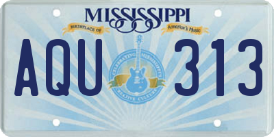 MS license plate AQU313