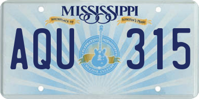 MS license plate AQU315
