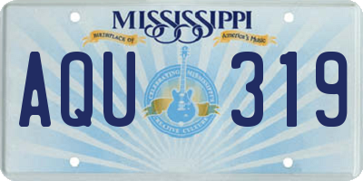 MS license plate AQU319