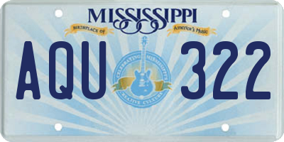 MS license plate AQU322