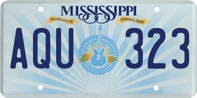 MS license plate AQU323