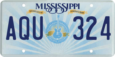 MS license plate AQU324