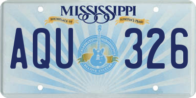 MS license plate AQU326