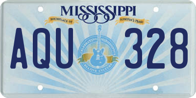 MS license plate AQU328