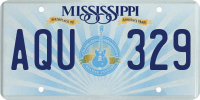 MS license plate AQU329