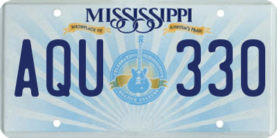 MS license plate AQU330