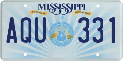 MS license plate AQU331