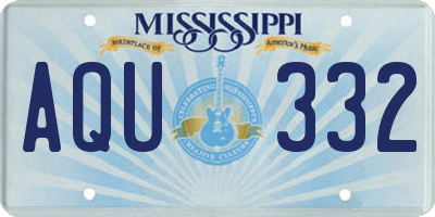 MS license plate AQU332