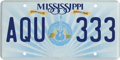MS license plate AQU333