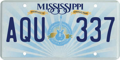 MS license plate AQU337