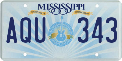 MS license plate AQU343