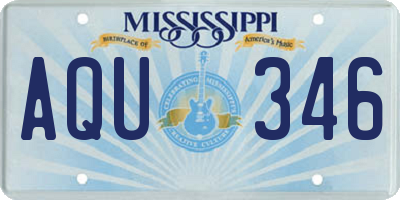 MS license plate AQU346