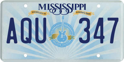 MS license plate AQU347