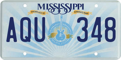 MS license plate AQU348