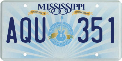 MS license plate AQU351