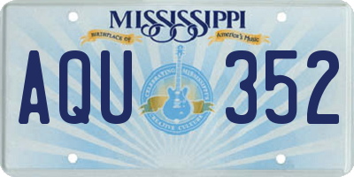 MS license plate AQU352