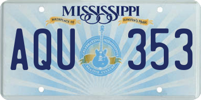 MS license plate AQU353