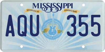 MS license plate AQU355