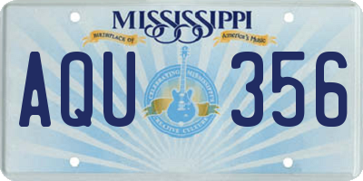 MS license plate AQU356