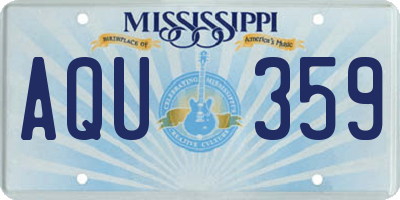 MS license plate AQU359