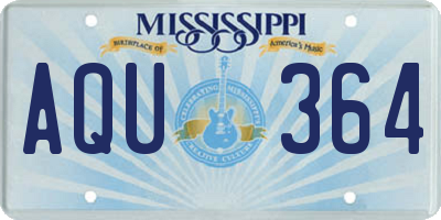 MS license plate AQU364