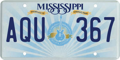MS license plate AQU367