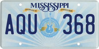 MS license plate AQU368